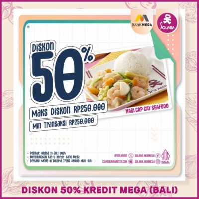 Diskon 50% Kredit Mega Bali